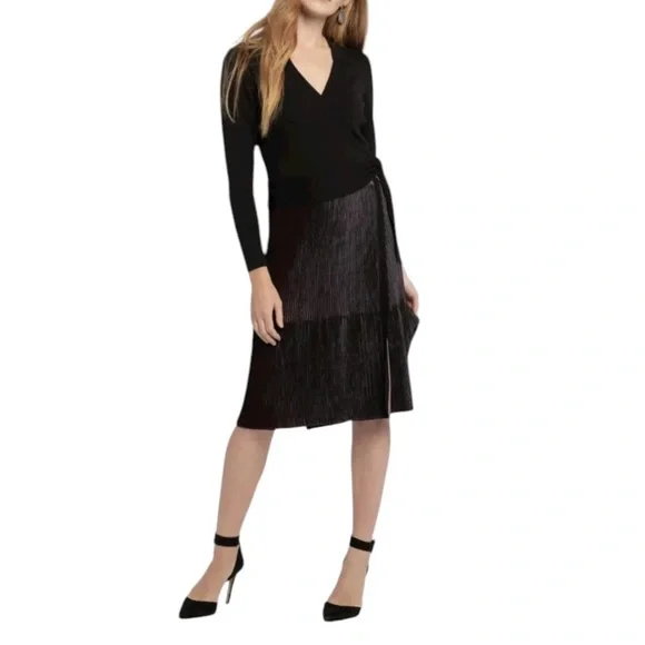 NIC+ZOE | Dresses | Nwt Nic Zoe Dress Invite Only Pleated Skirt Sweater  Dress Black Size M | Poshmark